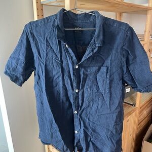 Navy Blue Men's Button Down Shirt by Esby